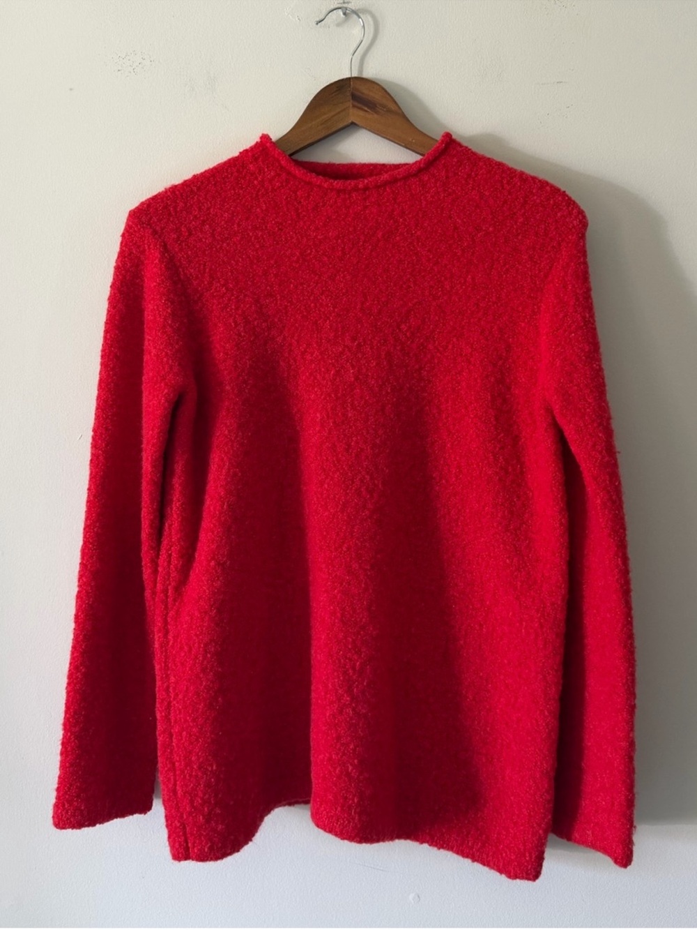 Jones Wear Vintage Red Mock Neck Women's Wool Sweater Size Medium